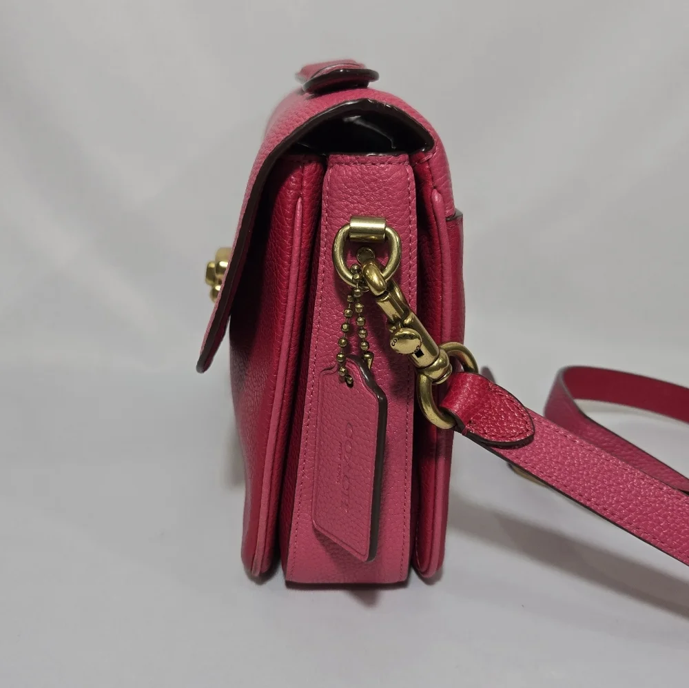 Coach Pebbled Leather B4/Bright Cherry Multi CB Cassie CB Purse